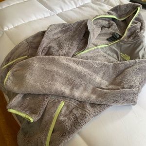 Gray and Light Green The North Face Jacket